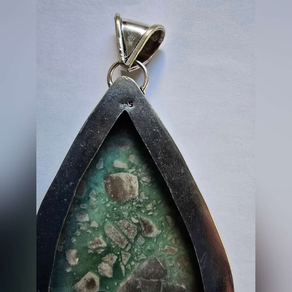 Vintage Native Turquoise Silver pendant - Picture 4 of 7